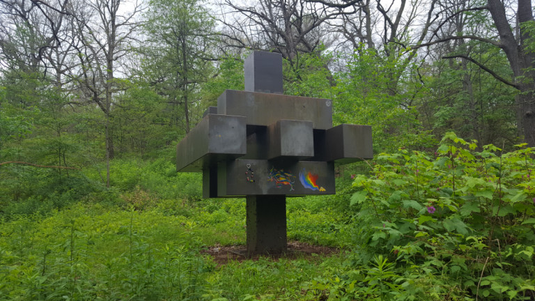 Sculpture surrounded by nature in High Park