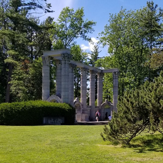 The Guild Park with columns and trees