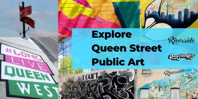 Images of Queen West murals in a collage