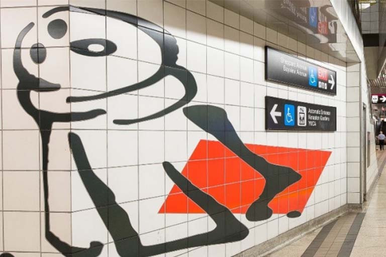 Abstract mural in a TTC Station