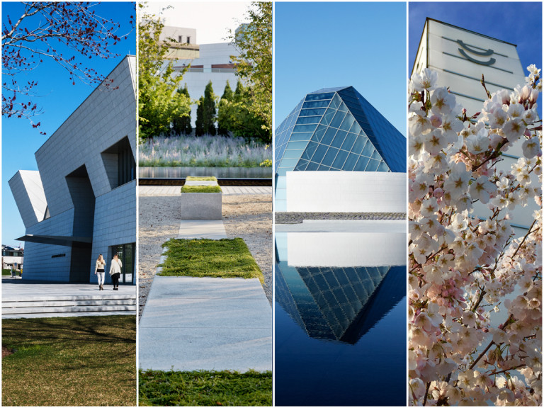 Exteriors of the Aga Khan Museum + Ismaili Centre Toronto + Japanese Canadian Cultural Centre