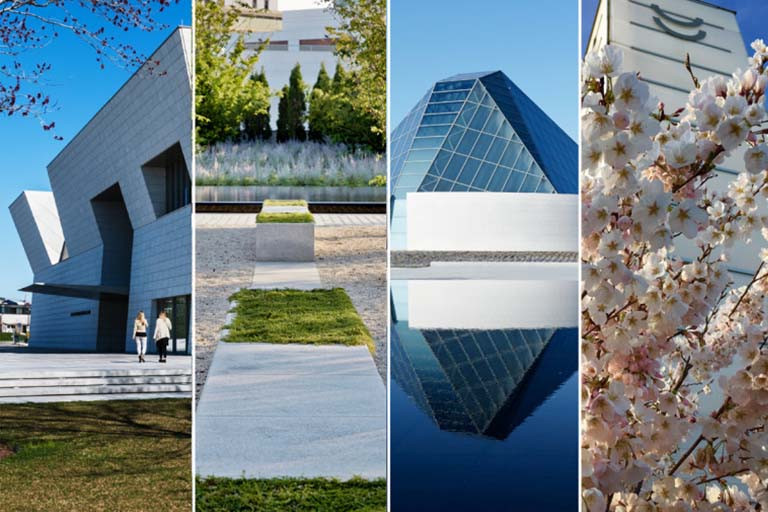 Exteriors of the Aga Khan Museum + Ismaili Centre Toronto + Japanese Canadian Cultural Centre